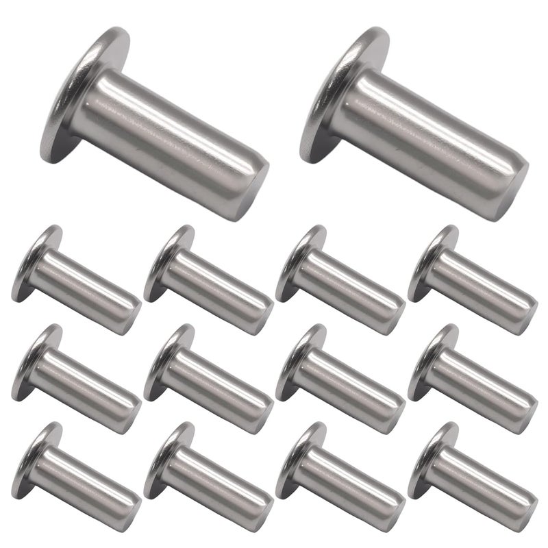 Jersvimc 3/16" x 1/2" Aluminum Rivets 120PCS Brazier Head Rivets, Solid Rivet Marine Boat Rivet for Metal Wood Plastic - Image 2
